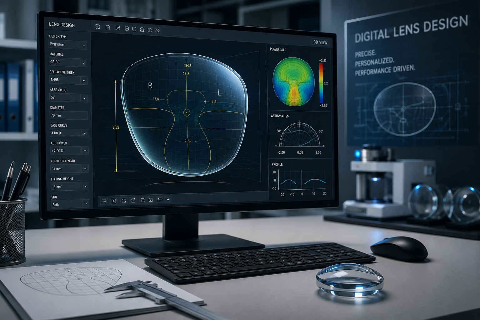 Digital lens design workstation